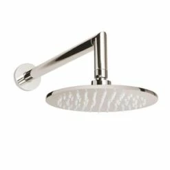 Discount ⭐ Thermasol 200MM DIA. X 8.5MM 304SS SHOWER HEAD 1/2 INLET ROUND POLISHED NICKEL ✔️