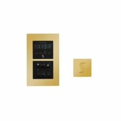 Outlet ⌛ Thermasol Signature Series SIGNATURE SERIES CONTROL AND STEAM HEAD KIT SQUARE POLISHED GOLD 👏