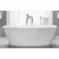 New 🛒 Victoria+Albert® Pembroke 69-1/2 x 31-3/8 in. Freestanding Rectangle Bathtub with Center Drain in QuarryCast® White 🛒