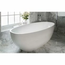 Deals 😉 Victoria+Albert® Barcelona 3 70-1/2 x 34 in. EnglishCast® Freestanding Oval Bathtub with Center Drain and Void Space in White 😉